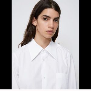 Comme des Garcons White Pointed Collar Shirt